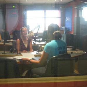 Astrid through the studio glass!